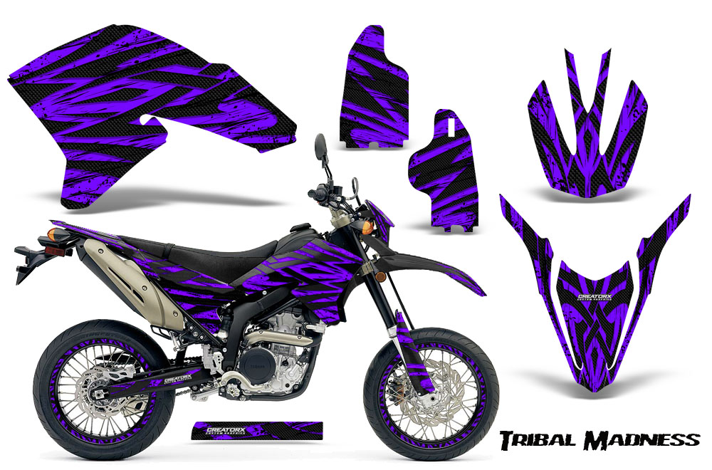 Yamaha WR250X R Graphics Kit Tribal Madness Purple NP Rims